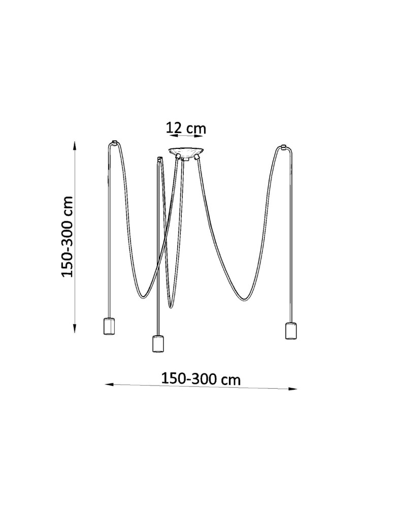 Chandeliers - Sollux Chandelier EDISON 3 black SL.0370 - product kolory-swiatla.pl 4