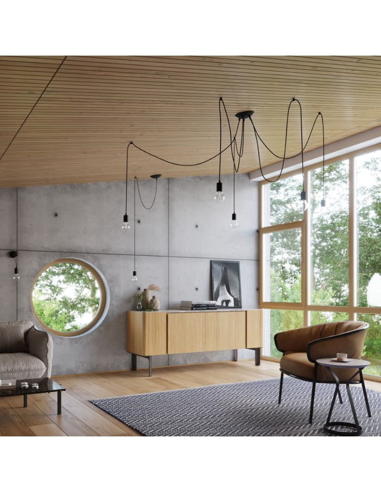 Chandeliers - Sollux Chandelier EDISON 3 black SL.0370 - product kolory-swiatla.pl 6