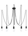 Sollux Żyrandol EDISON 5 czarny SL.0371