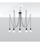 Chandeliers - Sollux Chandelier EDISON 5 black SL.0371 - product 2