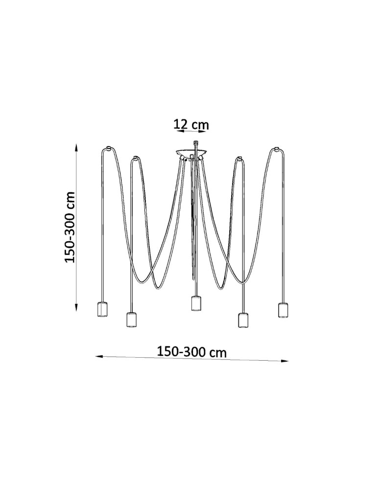 Chandeliers - Sollux Chandelier EDISON 5 black SL.0371 - product kolory-swiatla.pl 4