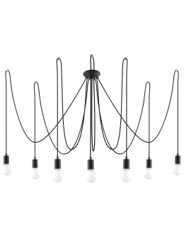 Sollux Żyrandol EDISON 7 czarny SL.0372