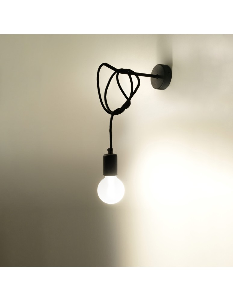 Wall lamps - Sollux Wall lamp EDISON black SL.0373 - product kolory-swiatla.pl 3