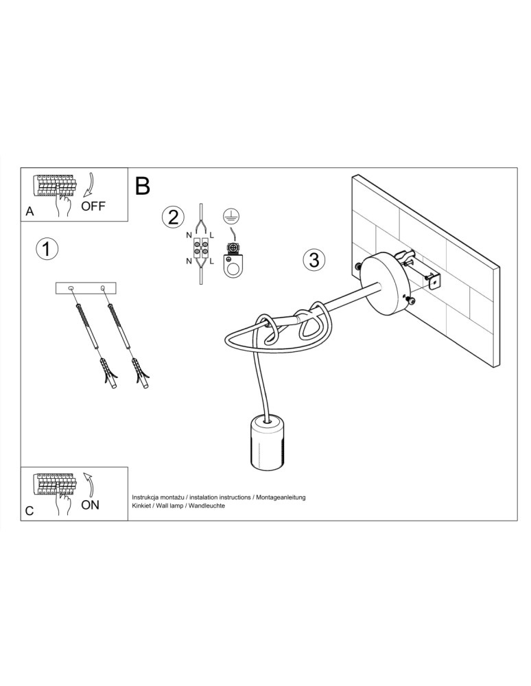 Wall lamps - Sollux Wall lamp EDISON black SL.0373 - product kolory-swiatla.pl 5