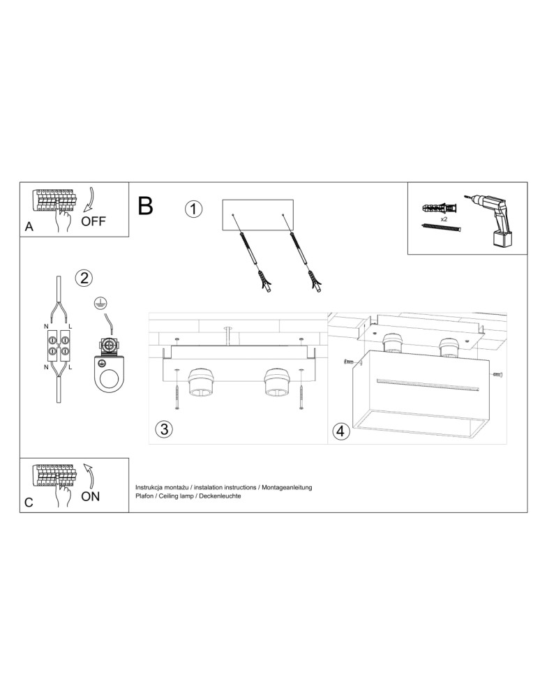 Sollux Plafon LOBO MAXI szary SL.0385
