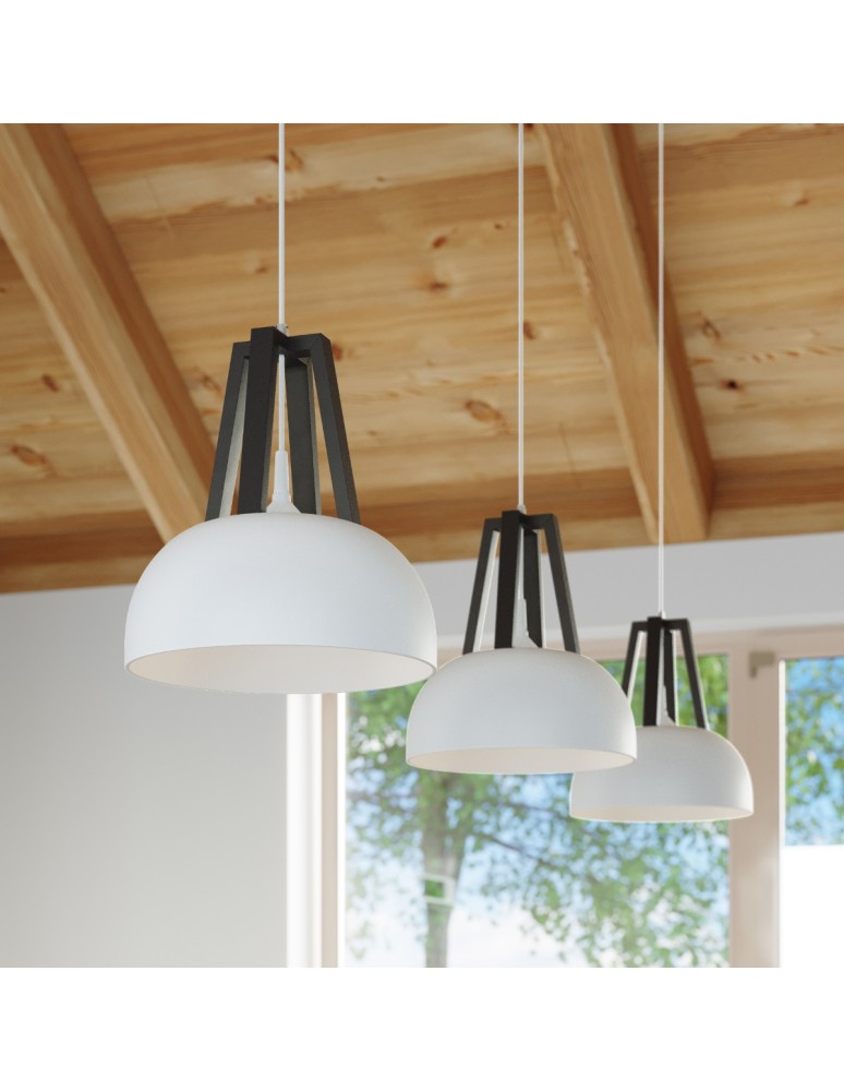 Sollux Lampa wisząca CASCO biała/czarna SL.0387