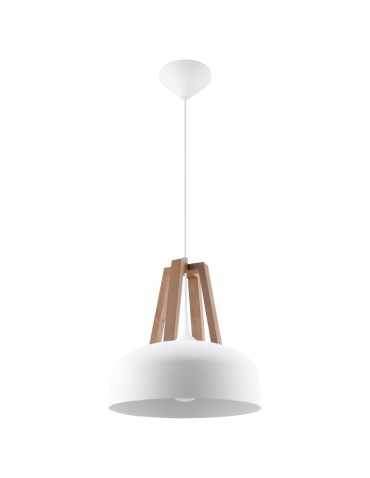 Sollux CASCO pendant lamp white/natural wood SL.0388