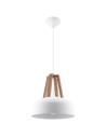 Sollux CASCO pendant lamp white/natural wood SL.0388
