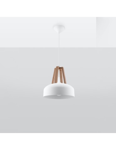 Sollux Lampa wisząca CASCO biała/naturalne drewno SL.0388 - produkt 2