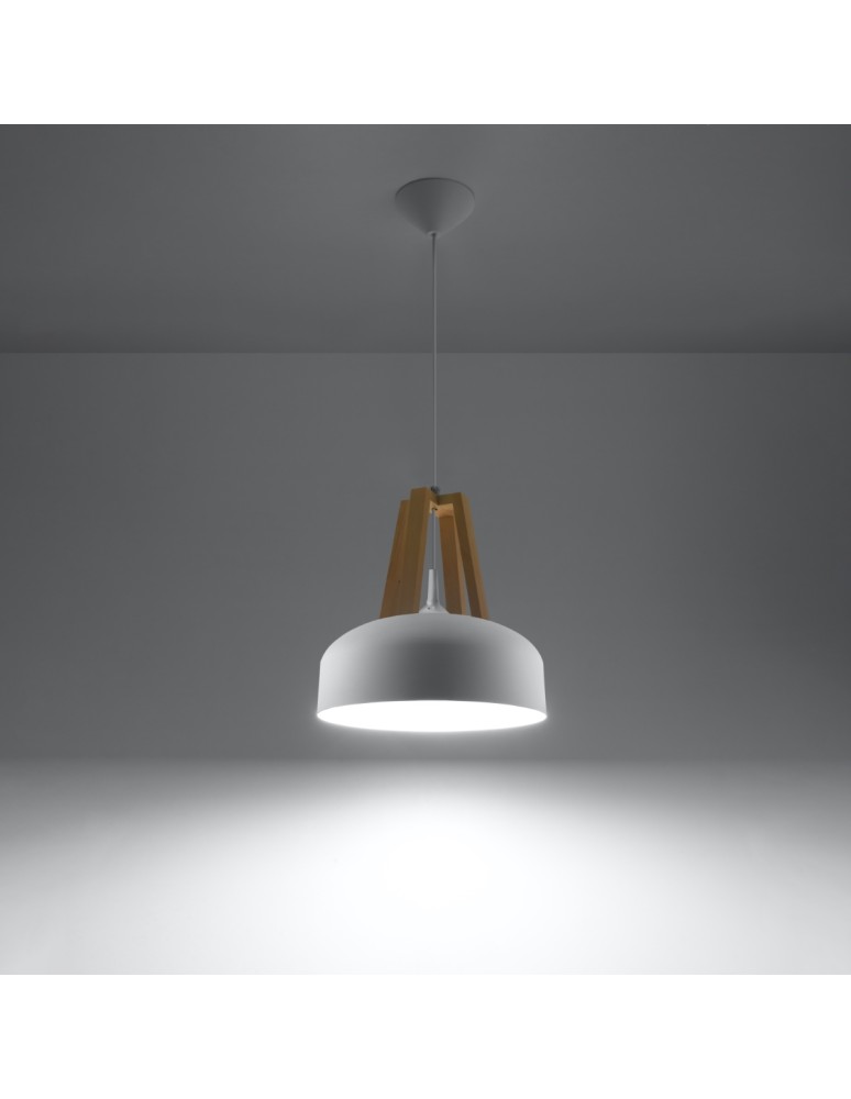 Pendant lamps - Sollux CASCO pendant lamp white/natural wood SL.0388 - product kolory-swiatla.pl 3