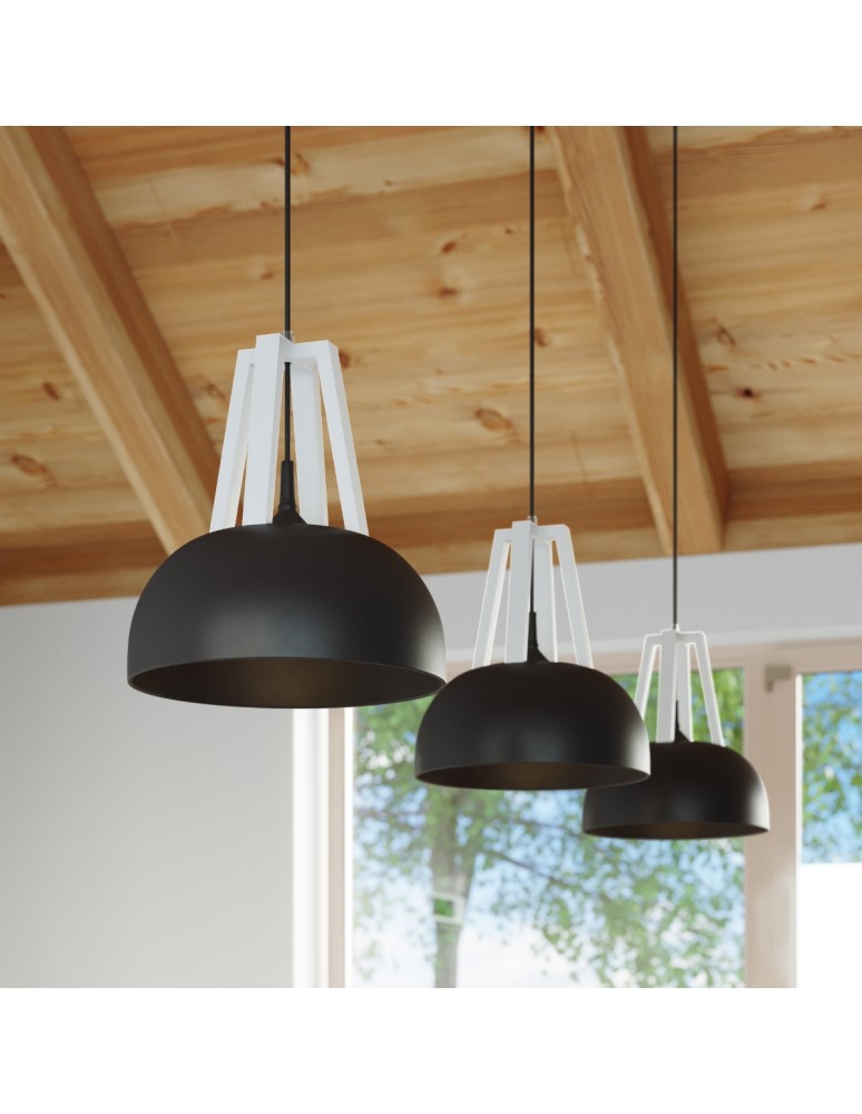 Pendant lamps - Sollux CASCO pendant lamp black/white SL.0389 - product kolory-swiatla.pl 8