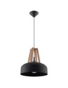 Sollux Lampa wisząca CASCO czarna/naturalne drewno SL.0390