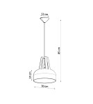 Pendant lamps - Sollux CASCO pendant lamp black/natural wood SL.0390 - product 4