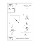 Pendant lamps - Sollux CASCO pendant lamp black/natural wood SL.0390 - product 5