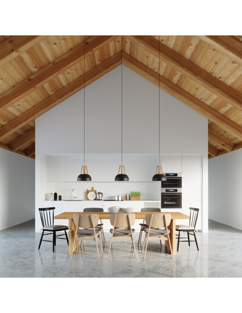 Pendant lamps - Sollux CASCO pendant lamp black/natural wood SL.0390 - product kolory-swiatla.pl 6