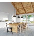 Sollux Lampa wisząca CASCO czarna/naturalne drewno SL.0390