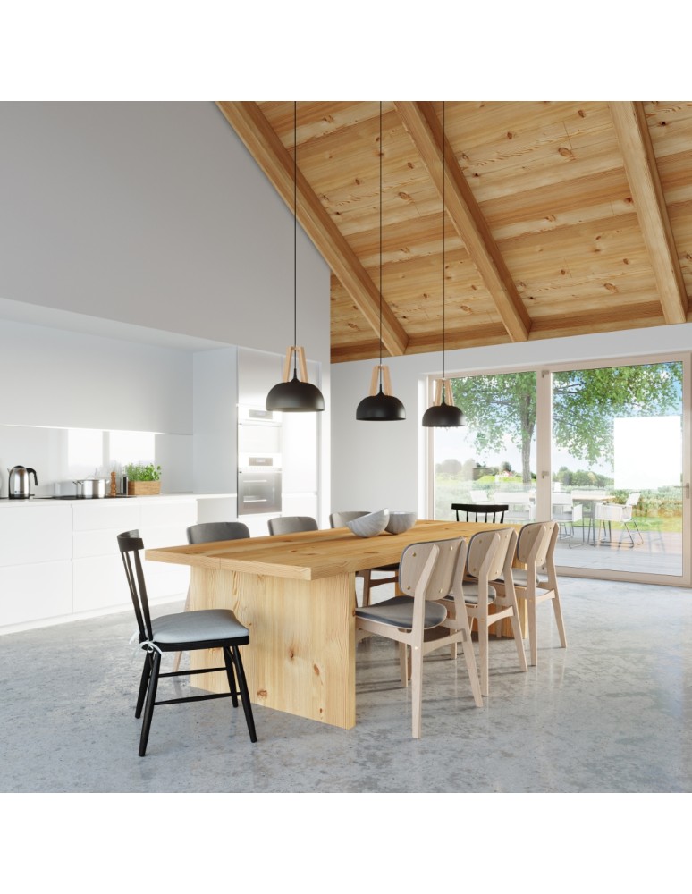 Pendant lamps - Sollux CASCO pendant lamp black/natural wood SL.0390 - product kolory-swiatla.pl 7