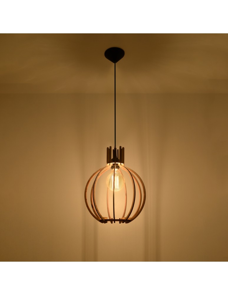Pendant lamps - Sollux ARANCIA natural wood pendant lamp SL.0391 - product kolory-swiatla.pl 3