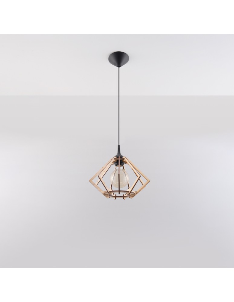 Pendant lamps - Sollux POMPELMO pendant lamp natural wood SL.0393 - product kolory-swiatla.pl 2