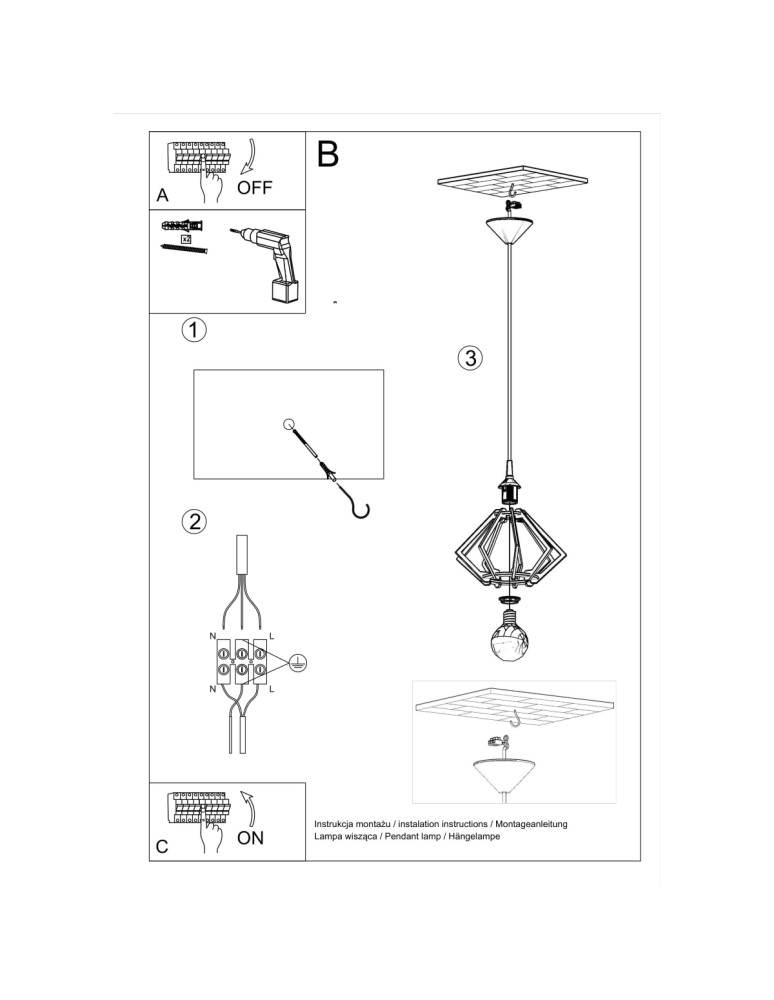 Pendant lamps - Sollux POMPELMO pendant lamp natural wood SL.0393 - product kolory-swiatla.pl 5