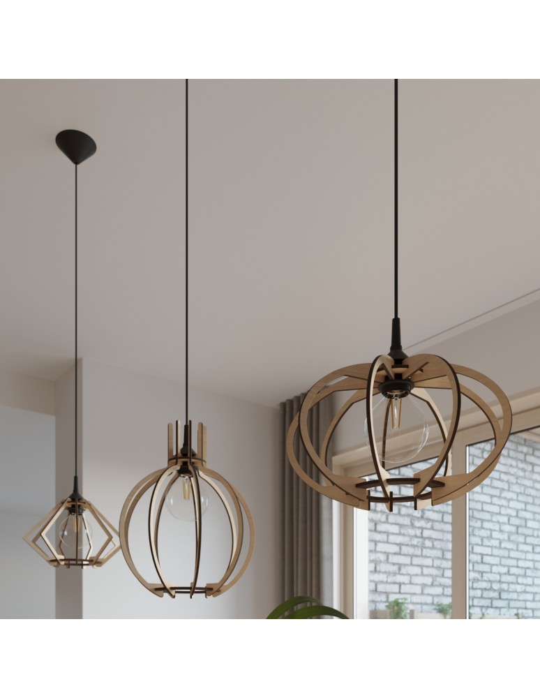 Pendant lamps - Sollux POMPELMO pendant lamp natural wood SL.0393 - product kolory-swiatla.pl 8