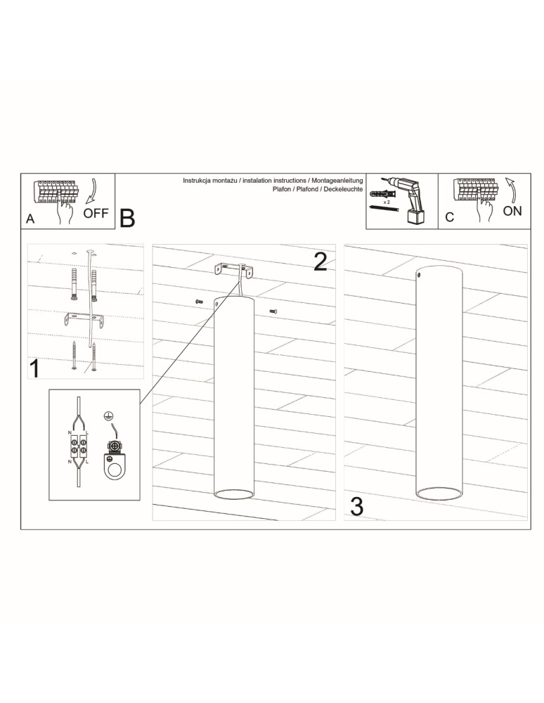 Ceiling lamps - Sollux Plafond LAGOS 30 black SL.0436 - product kolory-swiatla.pl 5