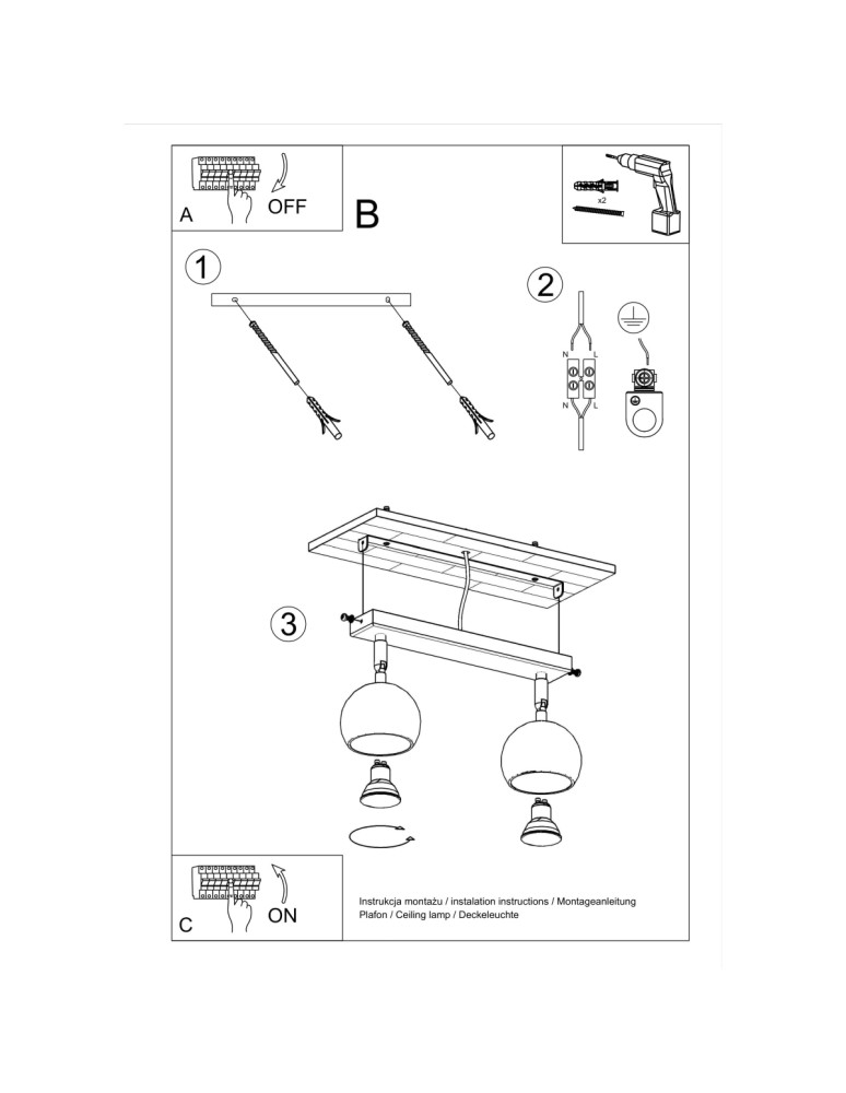 Ceiling lamps - Sollux Plafond OCULARE 2 white SL.0438 - product kolory-swiatla.pl 5