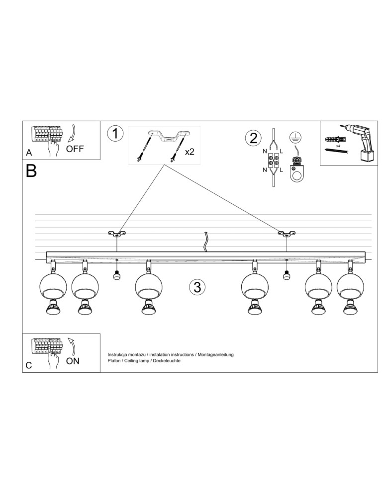 Ceiling lamps - Sollux Plafond OCULARE 6L white SL.0442 - product kolory-swiatla.pl 5
