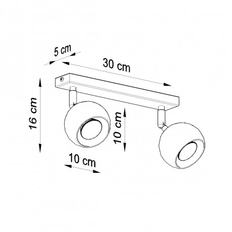 Sollux Plafon OCULARE 2 czarny SL.0444