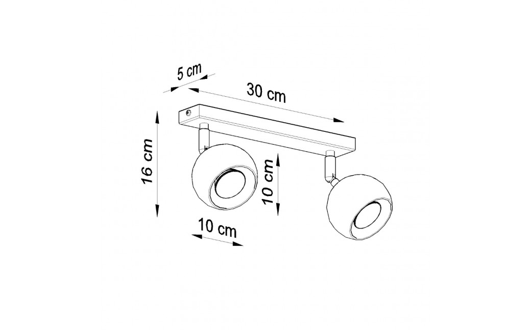 Sollux Plafon OCULARE 2 czarny SL.0444