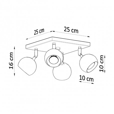 Sollux Plafon OCULARE 4 czarny SL.0446