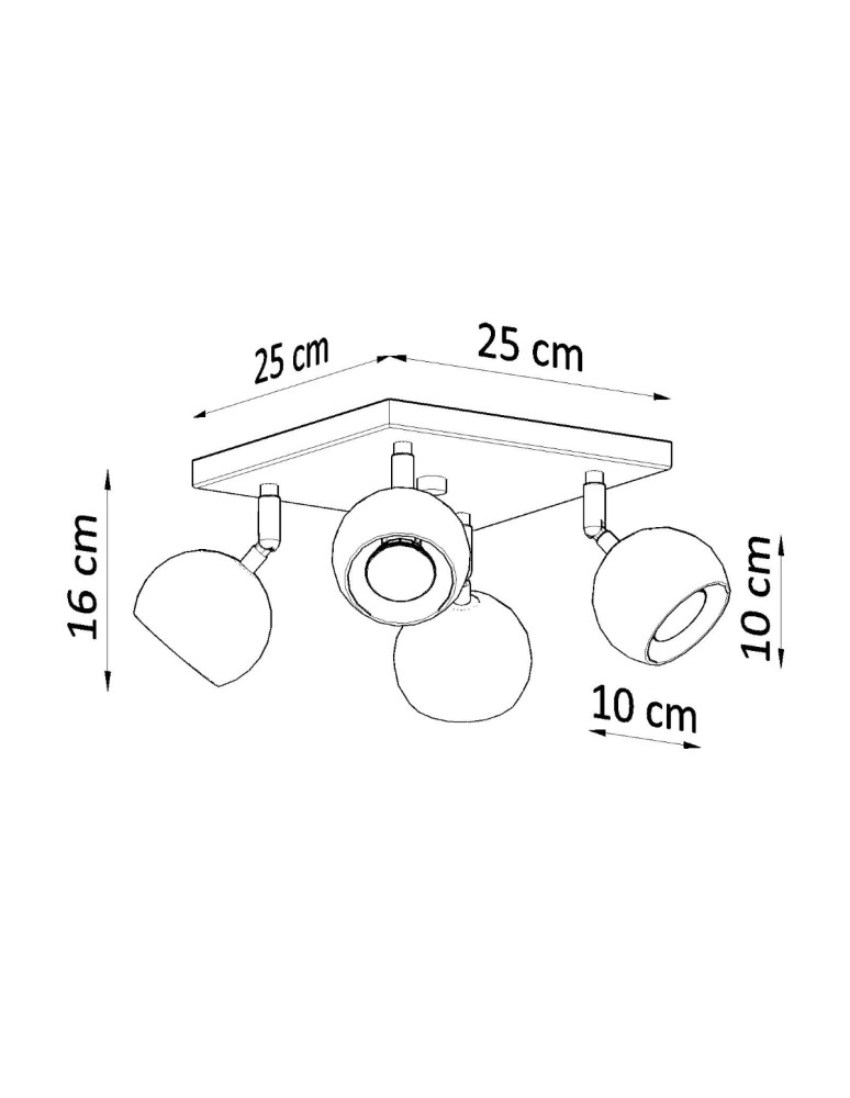 Ceiling lamps - Sollux Plafond OCULARE 4 black SL.0446 - product kolory-swiatla.pl 4