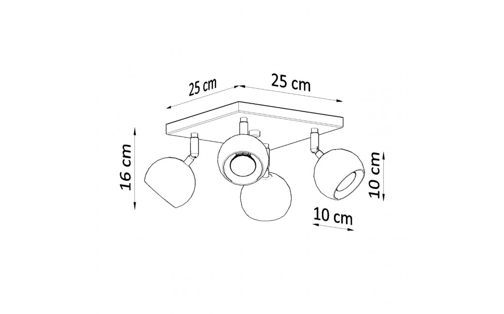 Sollux Plafon OCULARE 4 czarny SL.0446