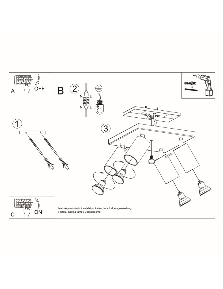 Ceiling lamps - Sollux Plafond RING 4 gray SL.0452 - product kolory-swiatla.pl 5