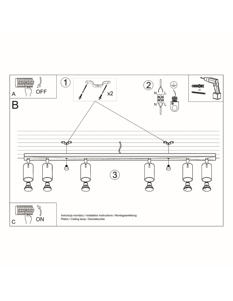 Ceiling lamps - Sollux Plafond RING 6L grey SL.0454 - product kolory-swiatla.pl 5