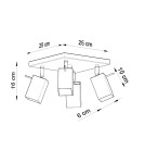 Ceiling lamps - Sollux Plafond MERIDA 4 gray SL.0458 - product 4