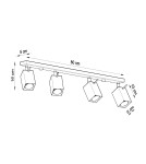 Ceiling lamps - Sollux Plafond MERIDA 4L black SL.0459 - product 4