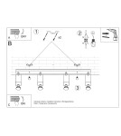 Ceiling lamps - Sollux Plafond MERIDA 4L black SL.0459 - product 5