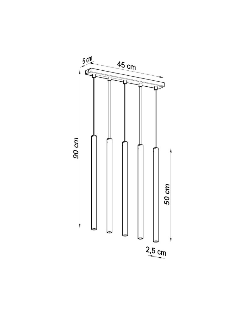 Pendant lamps - Sollux PASTELO 5 pendant lamp white SL.0468 - product kolory-swiatla.pl 4