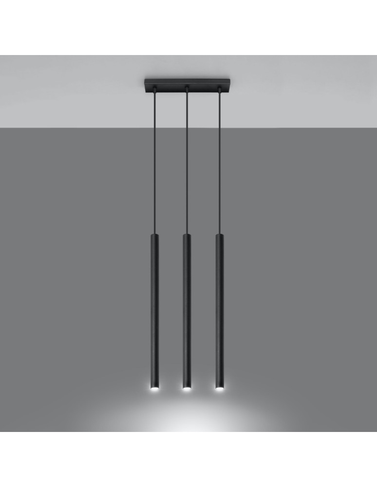 Pendant lamps - Sollux PASTELO 3 pendant lamp black SL.0470 - product kolory-swiatla.pl 3