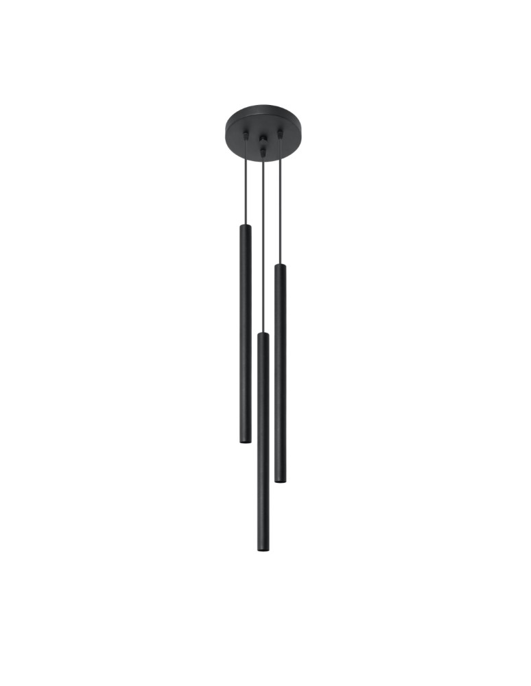 Pendant lamps - Sollux PASTELO 3P pendant lamp black SL.0471 - product kolory-swiatla.pl 1