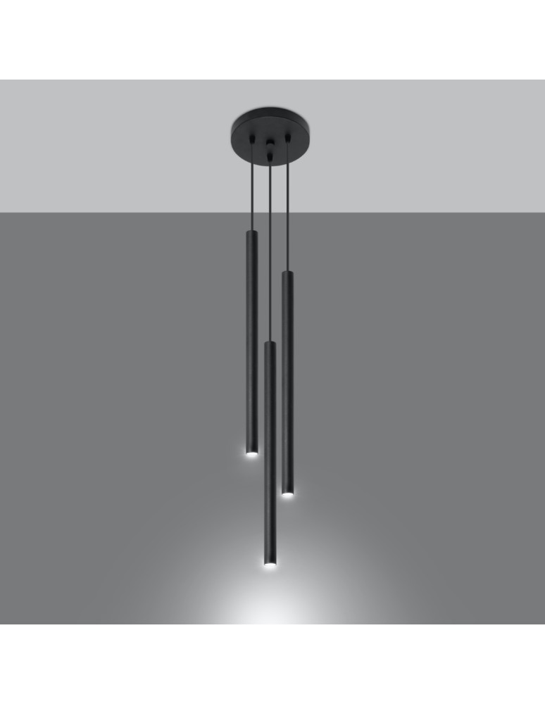 Pendant lamps - Sollux PASTELO 3P pendant lamp black SL.0471 - product kolory-swiatla.pl 3