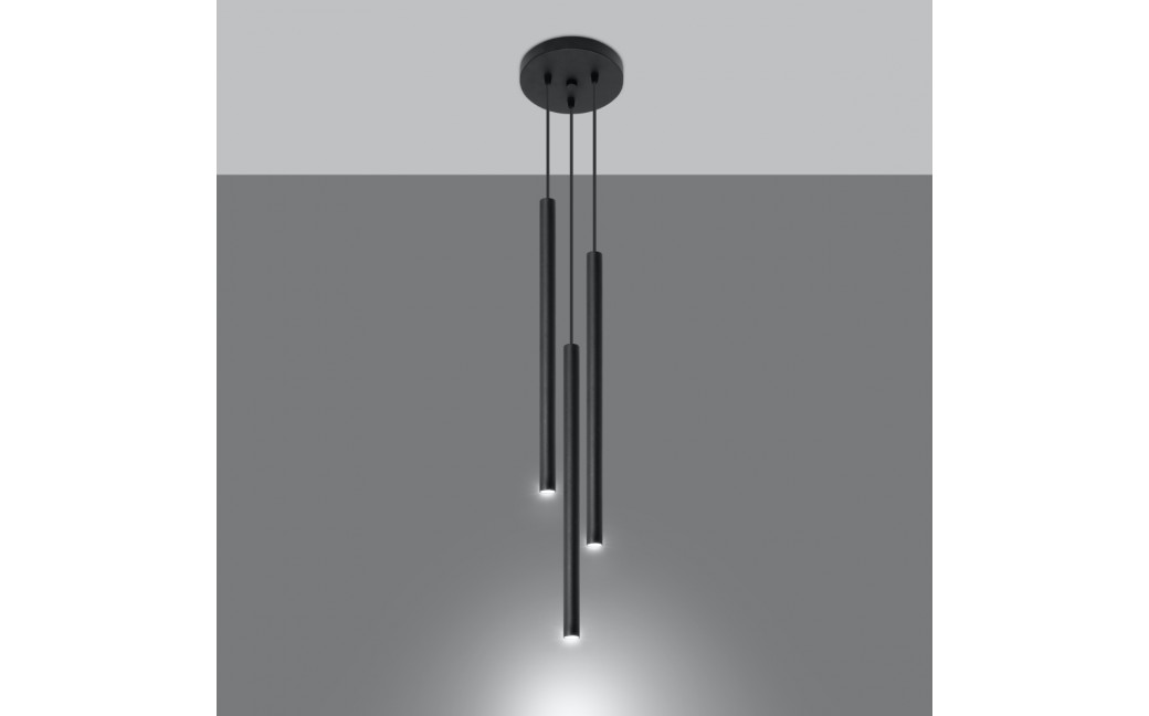 Sollux Lampa wisząca PASTELO 3P czarna SL.0471