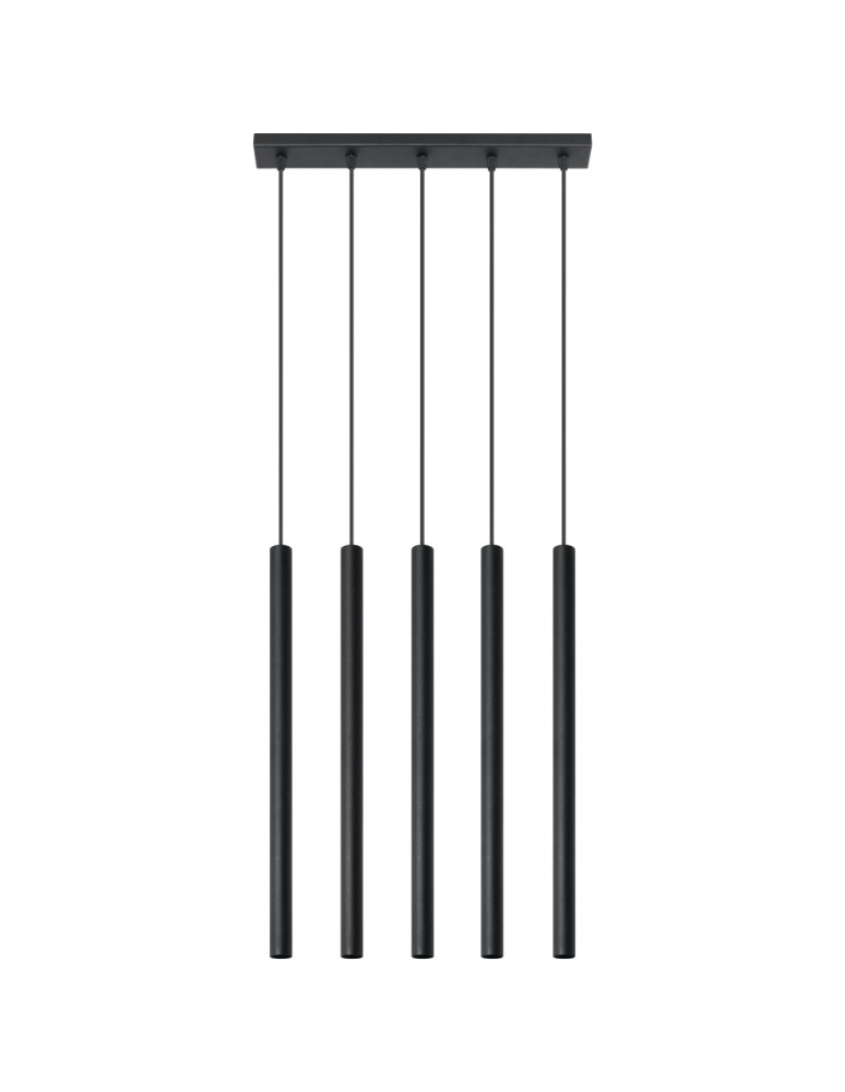Pendant lamps - Sollux PASTELO 5 pendant lamp black SL.0472 - product kolory-swiatla.pl 1