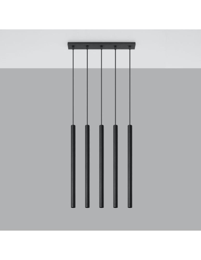 Pendant lamps - Sollux PASTELO 5 pendant lamp black SL.0472 - product kolory-swiatla.pl 2