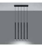 Pendant lamps - Sollux PASTELO 5 pendant lamp black SL.0472 - product 3