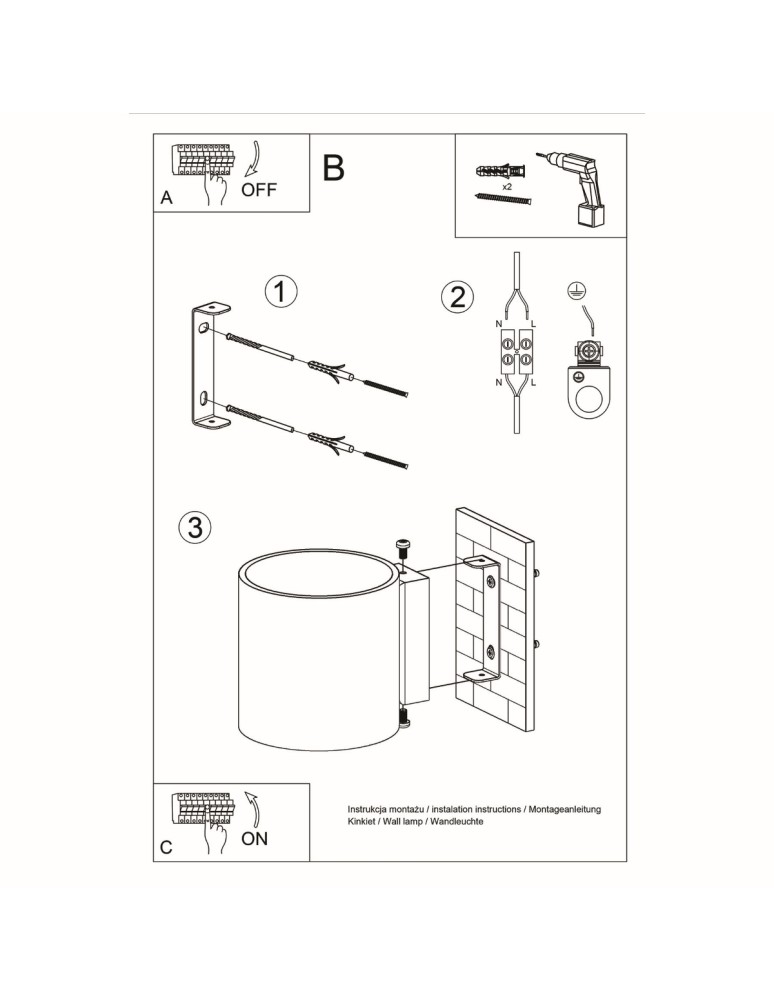 Wall lamps - Sollux Wall lamp ORBIS concrete SL.0486 - product kolory-swiatla.pl 5