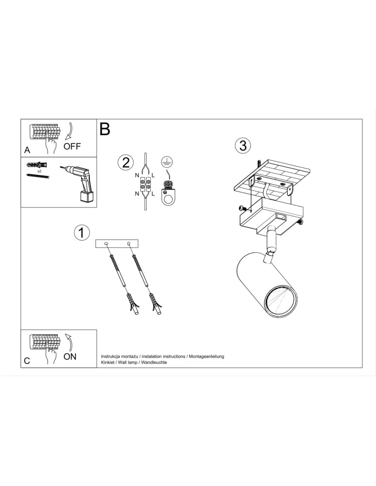 Ceiling lamps - Sollux Plafond DIREZIONE 1 white SL.0495 - product kolory-swiatla.pl 5