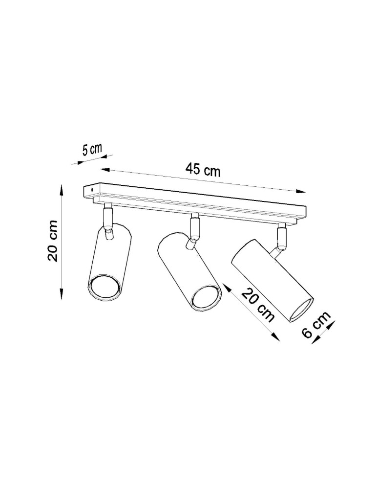 Ceiling lamps - Sollux Plafond DIREZIONE 3 white SL.0497 - product kolory-swiatla.pl 4