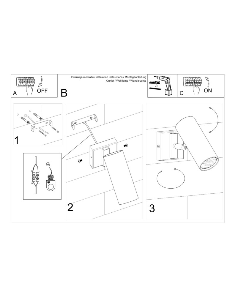 Wall lamps - Sollux Wall lamp DIREZIONE black SL.0498 - product kolory-swiatla.pl 5